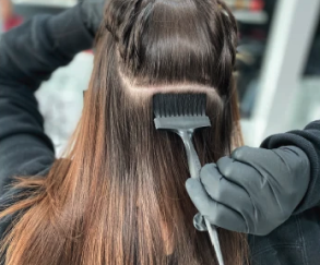 at home hair colour application for back of head