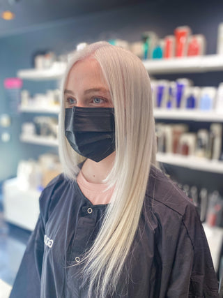 white hair transformation after photon top salon in toronto