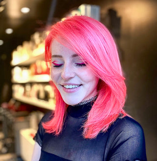 bright pink hair colouring toronto