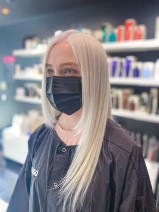 white hair transformation after photon top salon in toronto 