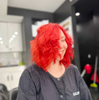 bright vibrant red hair colouring toronto 