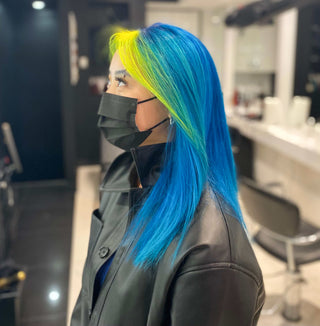 bold blue hair colour from best salon in the gta 