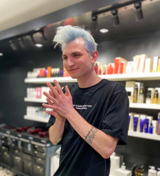 bright blue mens hair dye yorkville salone