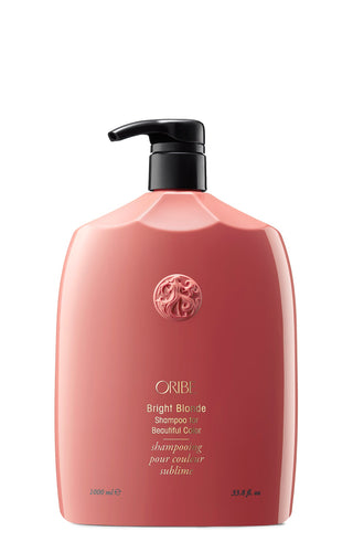 bright blonde shampoo by oribe with pump for beautiful hair